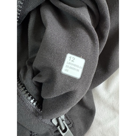 New Size 12 Lululemon Nulu Cropped Define Jacket Black Thumbholes Full Zip $138 - Picture 14 of 15